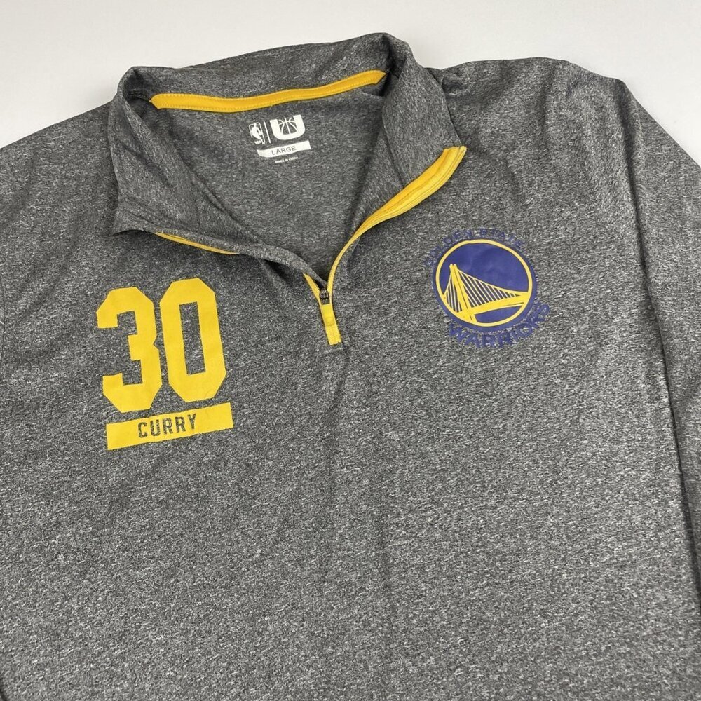 Golden State Warriors 1/4 Zip Active Pullover Men’s L Gray Stephen Curry #30